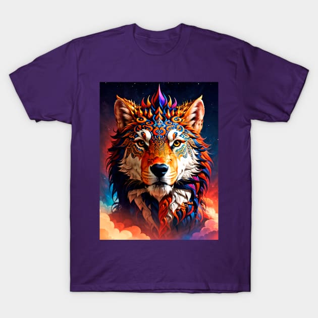 Celestial Doggon - Trippy Psychedelic Art T-Shirt by TheThirdEye